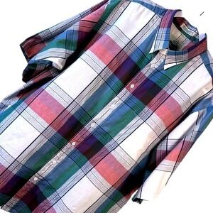 417 by Van‎ Heusen Men's XL Extra Tall Plaid Short Sleeve Button Up Shirt